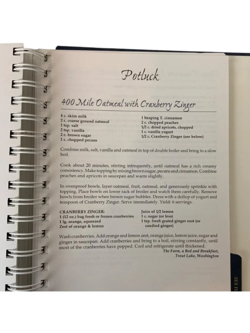 Northwest Mornings Washington Bed & Breakfast Guild Cookbook Favorite Recipes 20